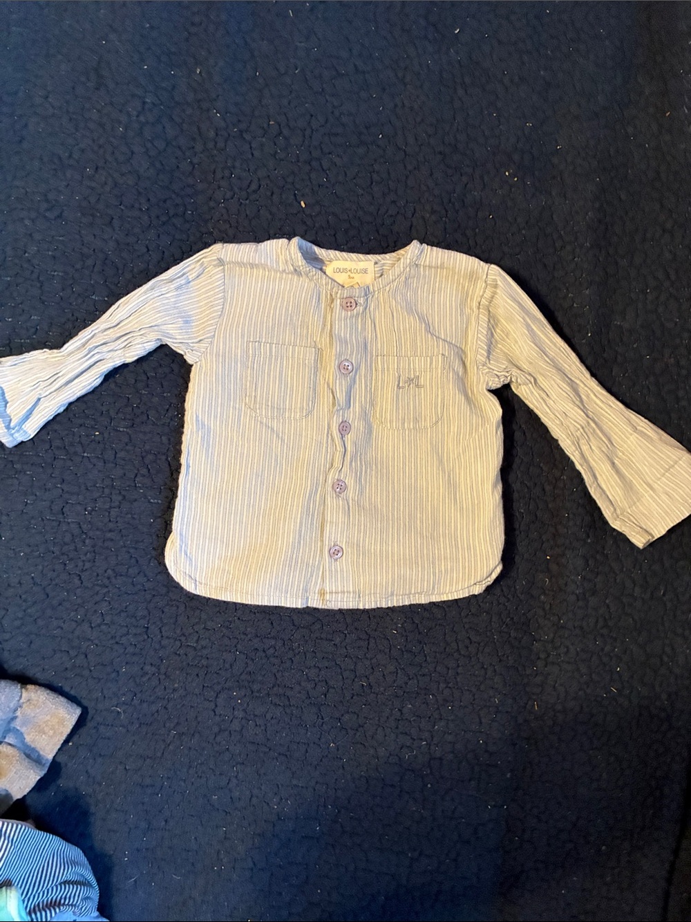 LOUISE LOUISE Light Blue Striped Button-Front Kids Shirt